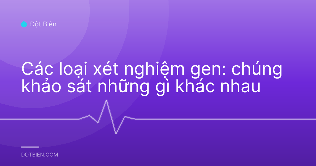 Các loại xét nghiệm gen: chúng khảo sát những gì khác nhau